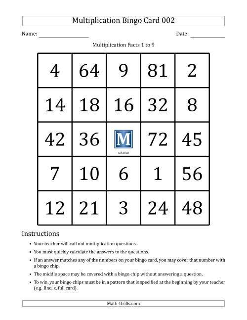 algebra bingo worksheet