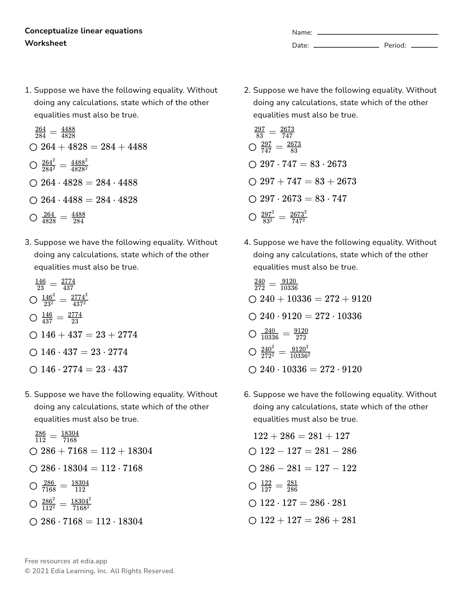 algebra equations worksheet