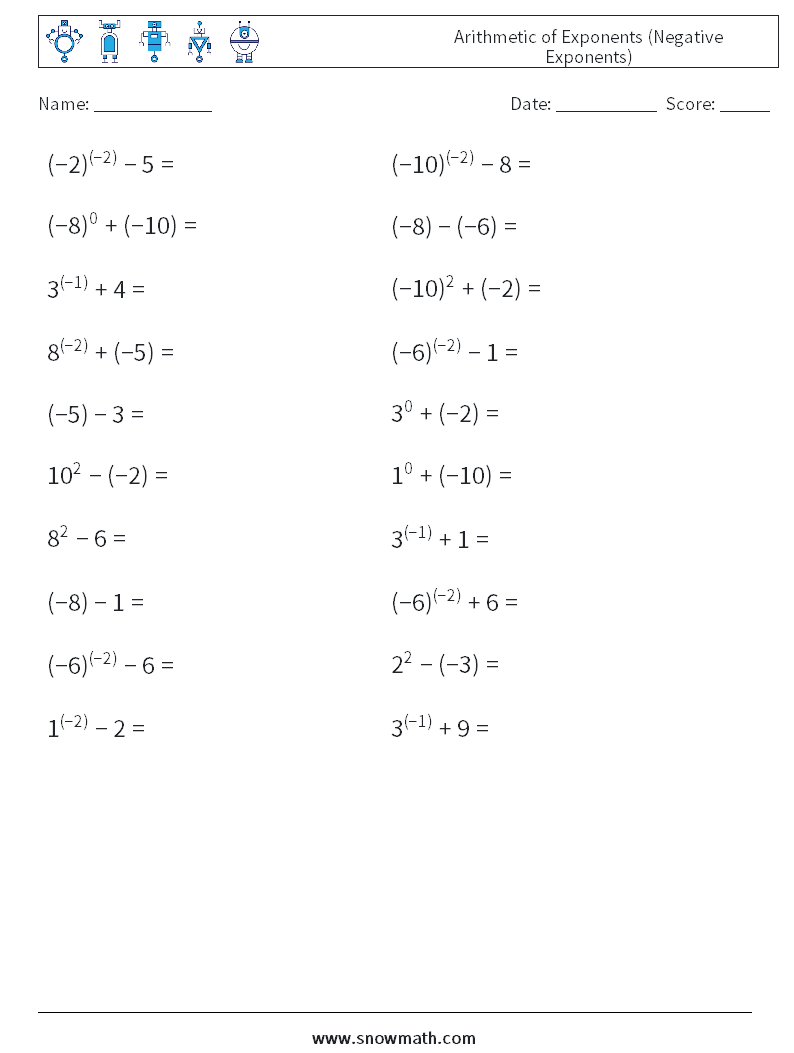 Algebra Worksheets Exponents Worksheets, 42% OFF