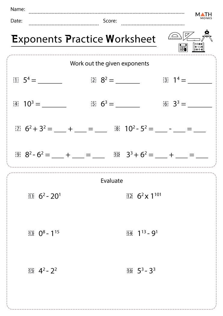 50+ Properties of Exponents worksheets for 7th Grade on Quizizz ...