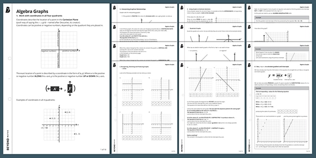 Algebra Graphs Worksheets | KS3 Maths | Beyond - Twinkl