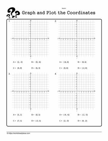 Graph and Plot Coordinates Worksheets