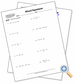 Mixed Problem Types Solving Multi-Step Equations - WorksheetWorks.com