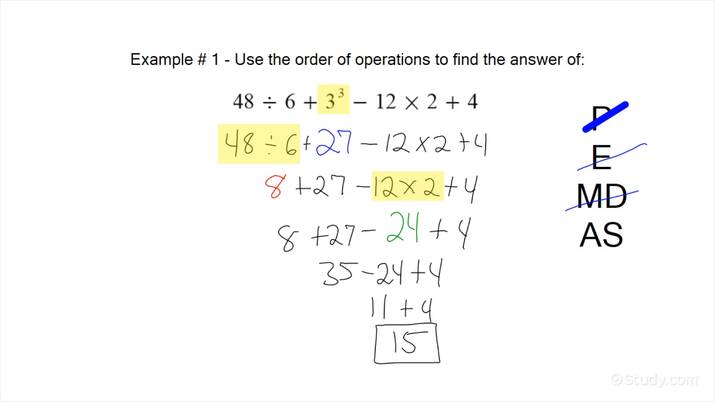 algebra order of operations