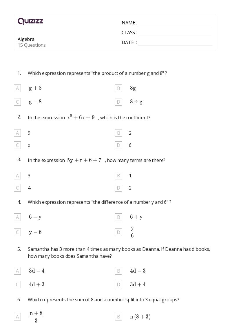algebra properties worksheet answers