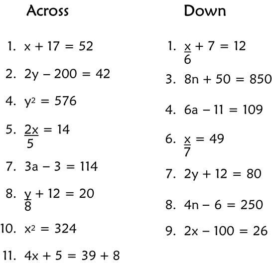 Fun Algebra Crossword Puzzle Will Help Get Kids Engaged in Learning.