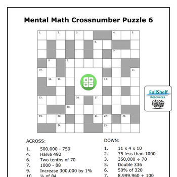 Mental Math Puzzles Worksheets 5th and 6th Grade NO PREP Printable  Activities
