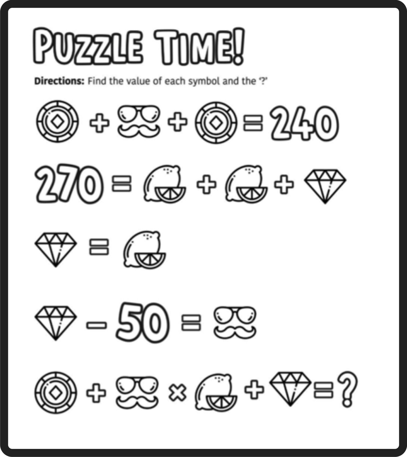 algebra puzzles worksheet