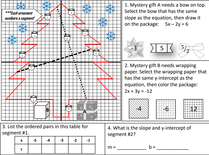 Algebra Christmas Worksheet - Time Flies Edu