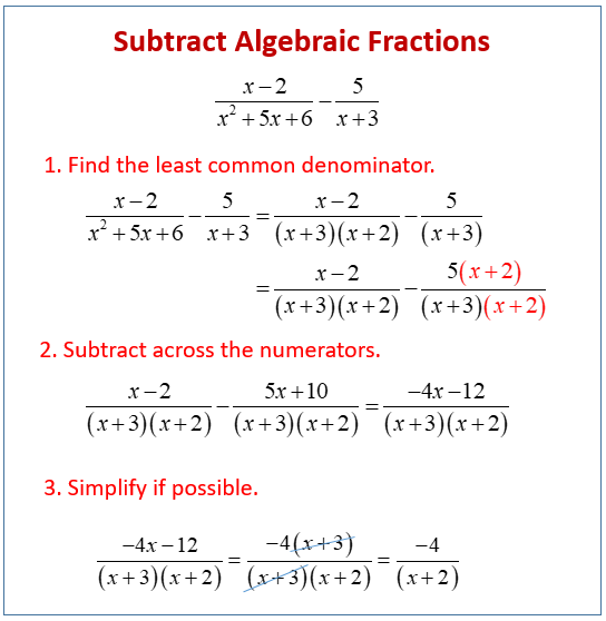 algebra with fractions worksheet