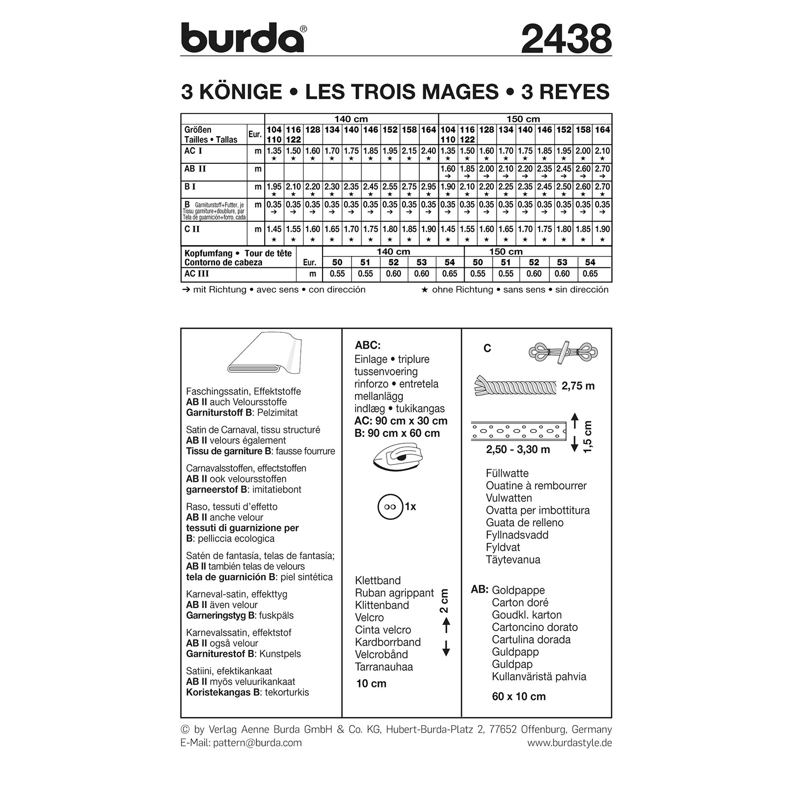 Burda Patroon 2438 - Drie koningen in variaties