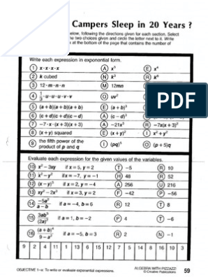 Algebra With Pizzazz PDF | PDF