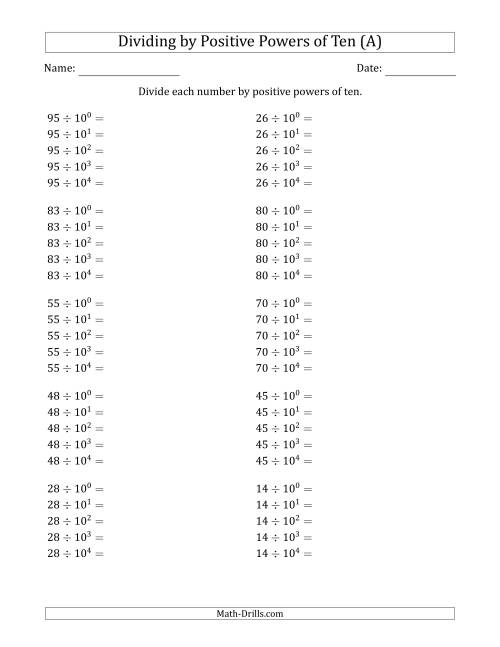 Learning to Divide Numbers (Range 10 to 99) by Positive Powers of ...