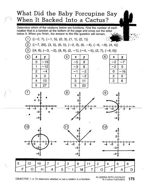 Algebra with Pizzazz Book D