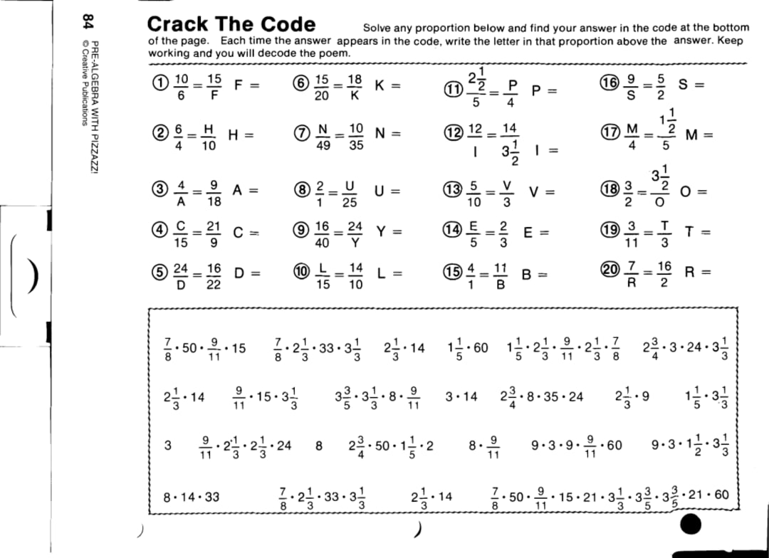 algebra with pizzazz worksheet 103