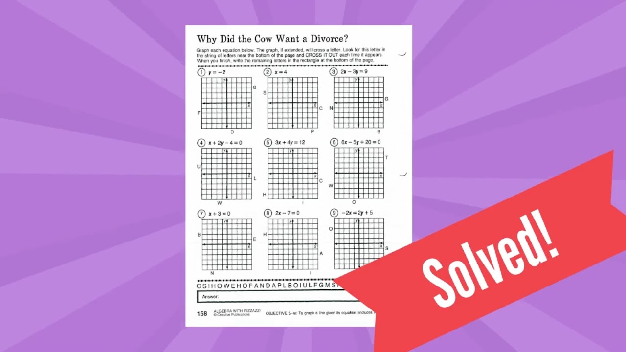 algebra with pizzazz worksheet answers 158