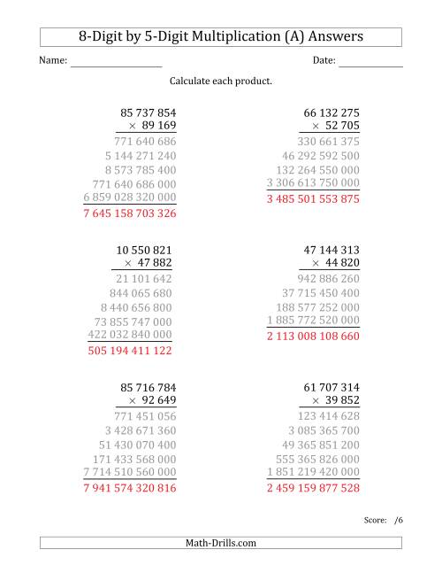 Multiplying 8-Digit by 5-Digit Numbers with Space-Separated ...