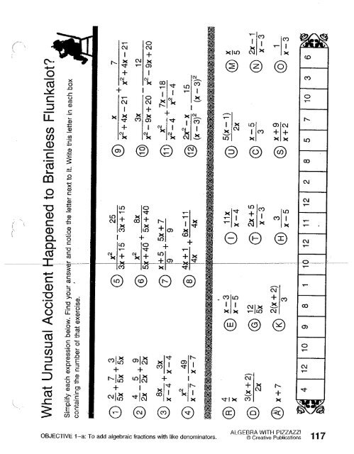 algebra with pizzazz worksheet answers c 4