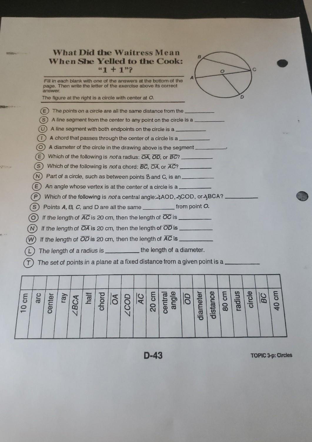 algebra with pizzazz worksheet answers pg 53