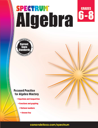 Spectrum Algebra Workbook Grades 6 8 - Office Depot