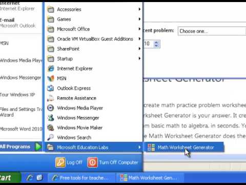 Microsoft Math Worksheet Generator