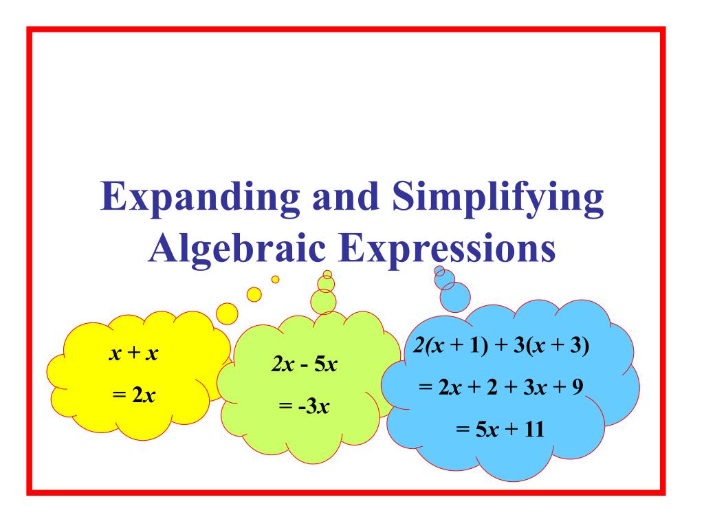 PPT - Expanding and Simplifying Algebraic Expressions PowerPoint ...