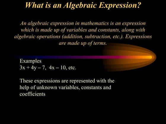 Algebraic expressions | PPT - Worksheets Library