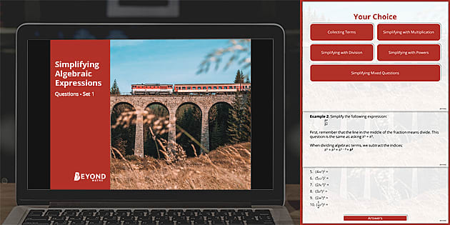 ? Simplifying Algebraic Expressions PowerPoint | Beyond