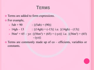 Algebraic Expressions - Worksheets Library