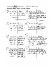 Algebra Worksheet #1.jpg - Name: WORKSHEET: Algebraic Proof Solve ...