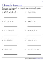 Arithmetic Sequence Worksheets