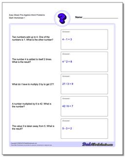 Pre-Algebra Word Problems: All Operation Pre-Algebra