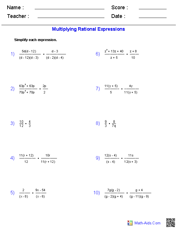 algerbra 1 worksheet