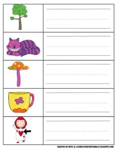 alice in wonderland worksheet