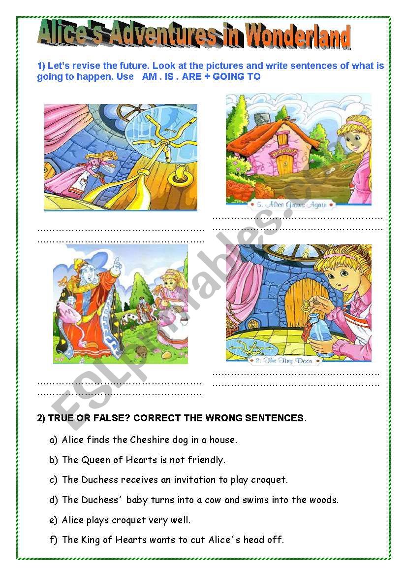 ALICE S ADVENTURES IN WONDERLAND ESL Worksheet By Broncesambar 