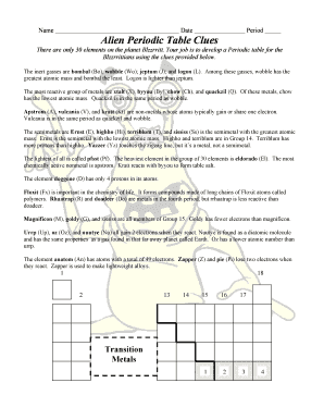 Alien Periodic Table Answers - Fill and Sign Printable Template Online