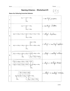 Naming Alkanes Worksheet - Fill Online, Printable, Fillable, Blank ...