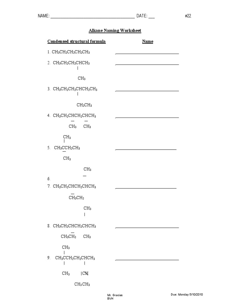 alkanes alkenes alkynes worksheet