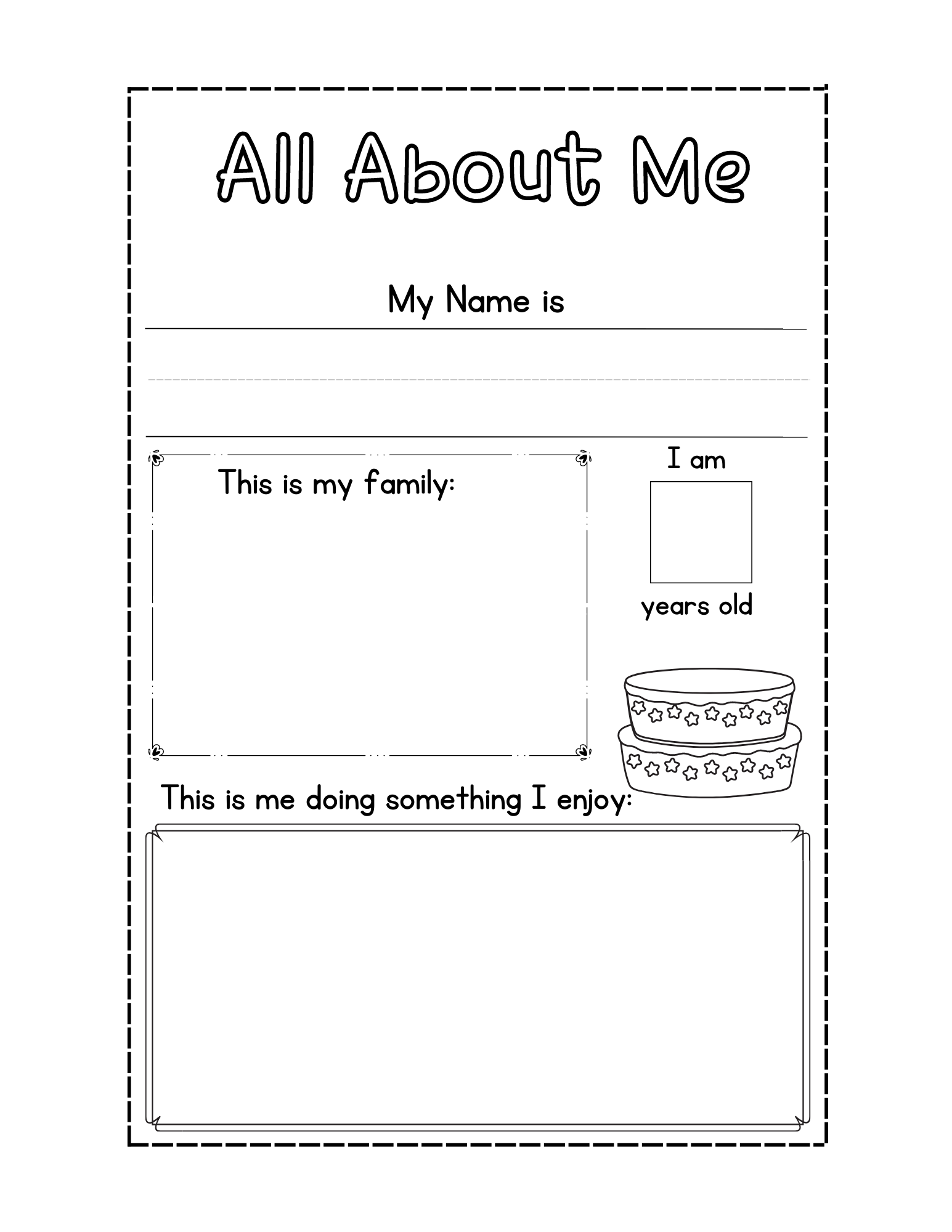 All About Me First Day Of School FREE Worksheets Xoxoerinsmith