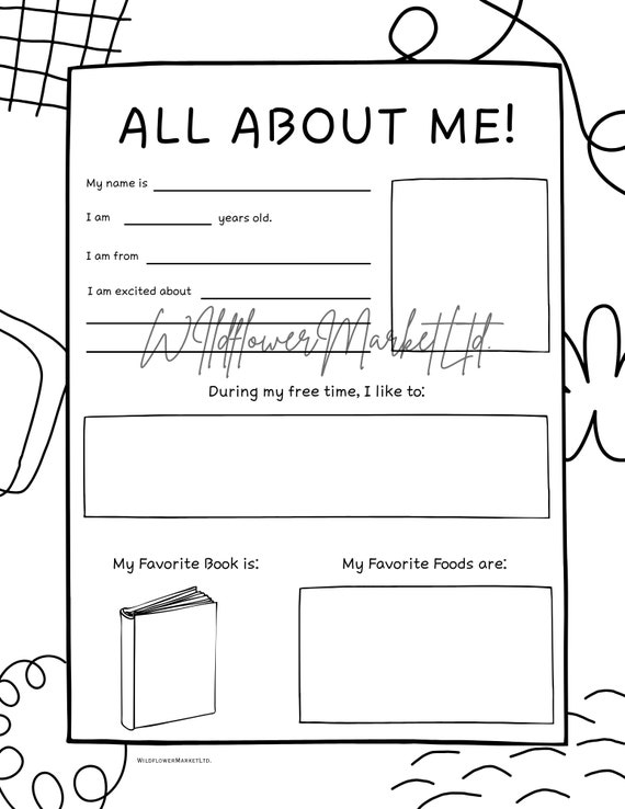 All About Me Worksheet for Kids - Your Home Teacher
