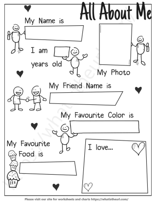 all about me worksheet for elementary students