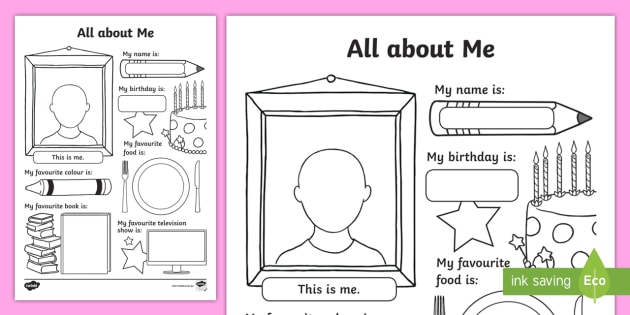 all about me worksheet for kids