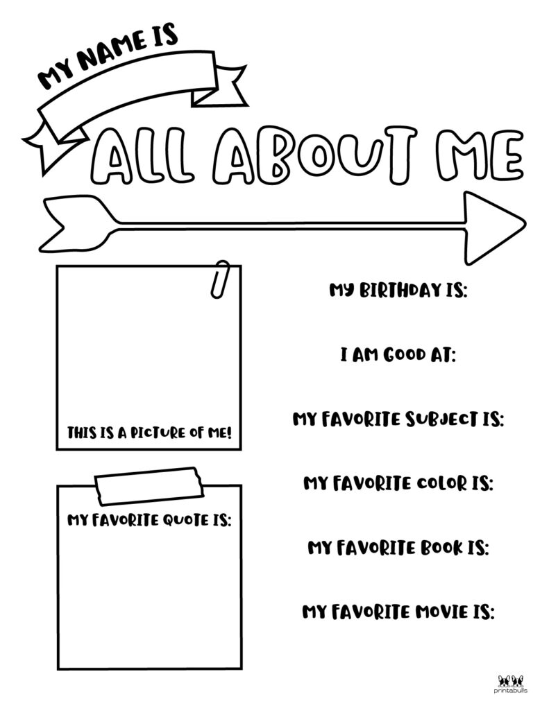 all about me worksheet for kids