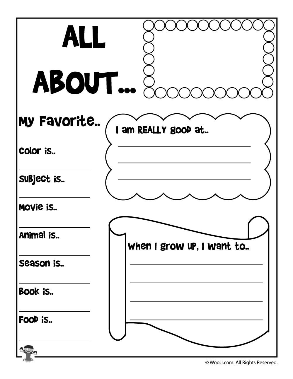 Printable About Me Worksheets | Woo! Jr. Kids Activities ...