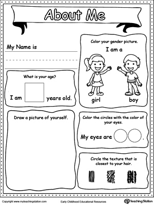 all about me worksheet for kids