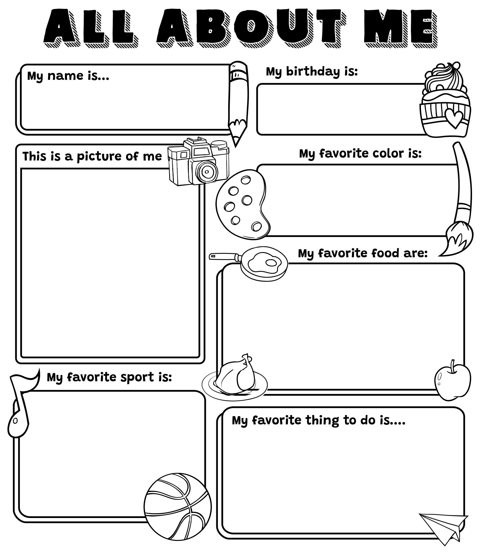 Printable All About Me Book Template Free Printable Template 