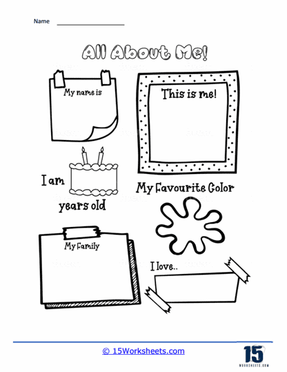 all about me worksheet for kindergarten