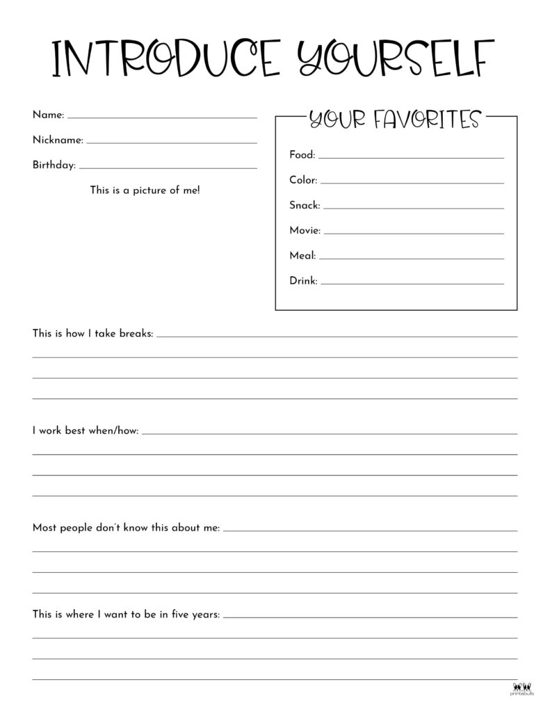 All About Me First Day Of School FREE Worksheets Xoxoerinsmith 