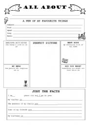 all about me worksheet high school