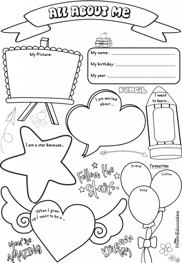 all about me worksheet preschool
